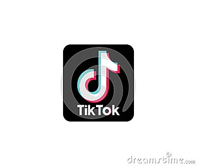 TikTok logo editorial illustrative on white background Editorial Stock Photo