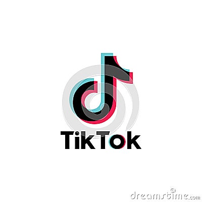 Tiktok logo on white background editorial illustrative Editorial Stock Photo