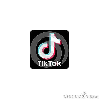 Tiktok logo on white background editorial illustrative Editorial Stock Photo