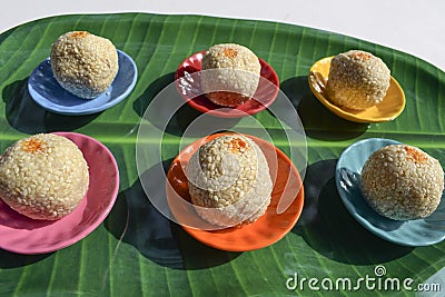 Til ka Laddoo made of Sesame seeds and jaggery or sugar, also known as Til baati served for Makar sankranti festival theme concept Stock Photo