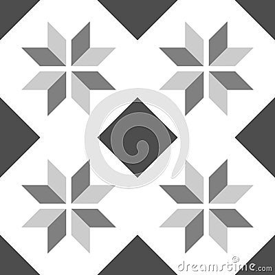 Tile black and white decorative floor tiles vector pattern Vector Illustration