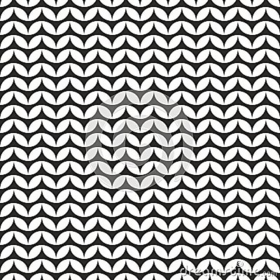 Tile black and white knitting vector pattern Vector Illustration