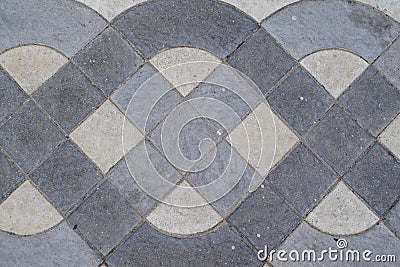 Tile brick floor in Marmaris, Turkey in the town square Stock Photo