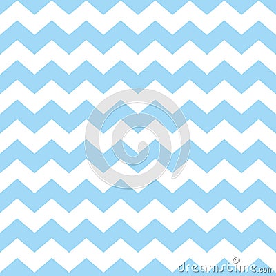 Tile chevron vector pattern with pastel blue and white zig zag background Vector Illustration