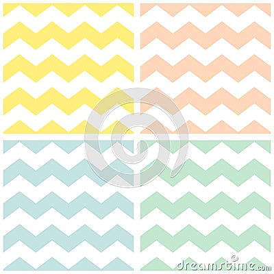 Tile chevron vector pattern with yellow and white zig zag background Vector Illustration