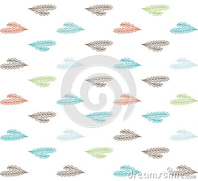 Tile Christmas background with blue and green pine-tree twigs. Merry Christmas! Vector Illustration