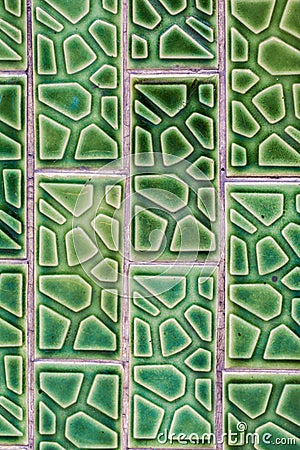 Tile concrete green pattern art Stock Photo