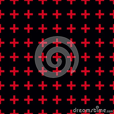 Tile cross plus pastel red and white vector pattern eps10 Stock Photo