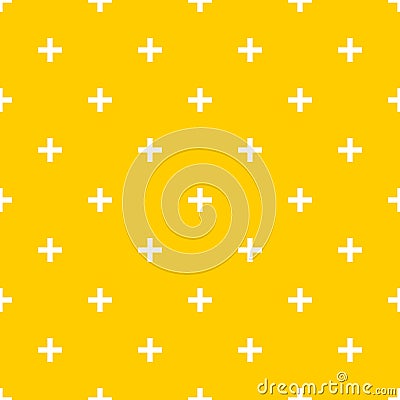 Tile cross plus yellow and white vector pattern Vector Illustration