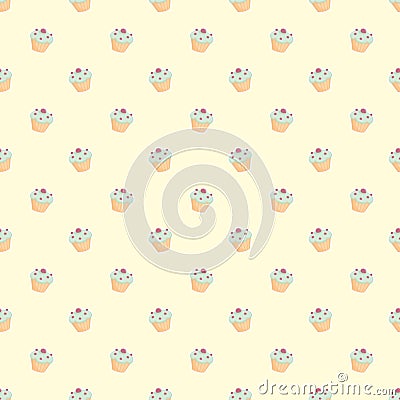 Tile vector cupcake pattern Vector Illustration
