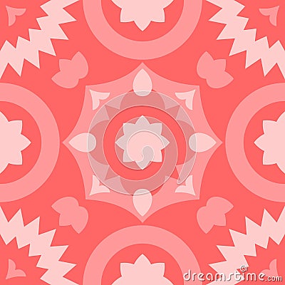 Tile decorative floor tiles pink vector pattern or background Vector Illustration