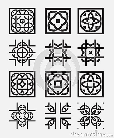 Tile element tribal celtic knot Vector Illustration