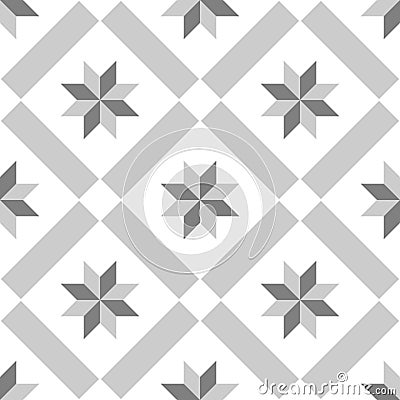 Tile grey, black and white decorative floor tiles vector pattern Vector Illustration