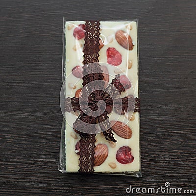 Tile of homemade chocolate Stock Photo