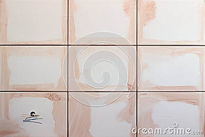 Tile jointing Stock Photo