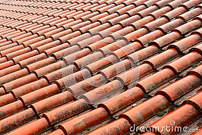 Tile on roof Stock Photo