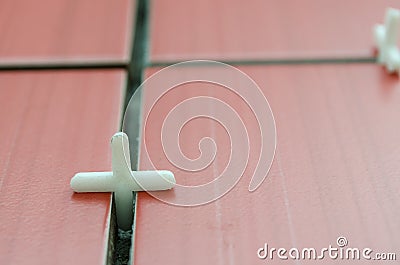 Tile spacer closeup Stock Photo