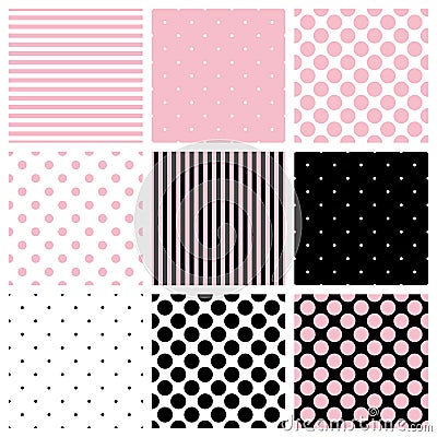 Tile vector pastel pattern set Vector Illustration