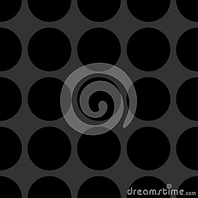 Tile vector pattern with black dots on dark grey background Vector Illustration