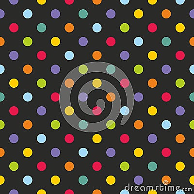 Tile vector pattern with colorful polka dots Vector Illustration