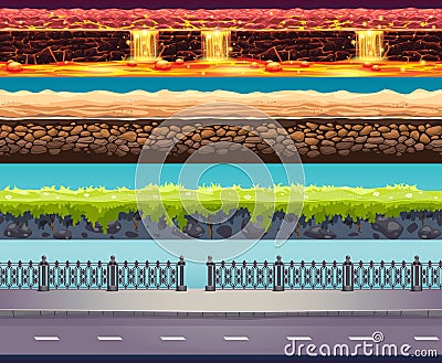 4 Tileable vector game background Vector Illustration