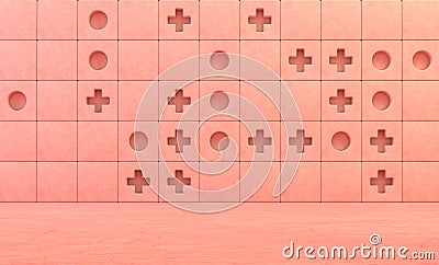 Tiled cubic walls with monocrome color for product and typograph, 3d rendering Stock Photo