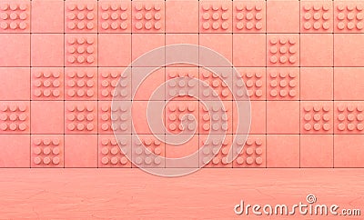 Tiled cubic walls with monocrome color for product and typograph, 3d rendering Stock Photo