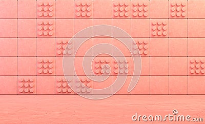 Tiled cubic walls with monocrome color for product and typograph, 3d rendering Stock Photo