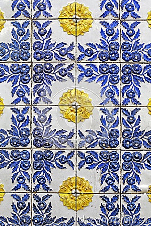 Tiled in high relief of centenary house Stock Photo