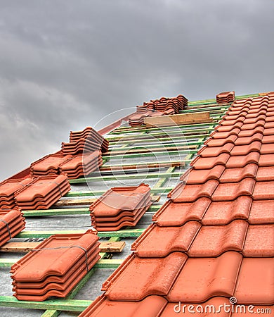 Tiled Roof Stock Photo