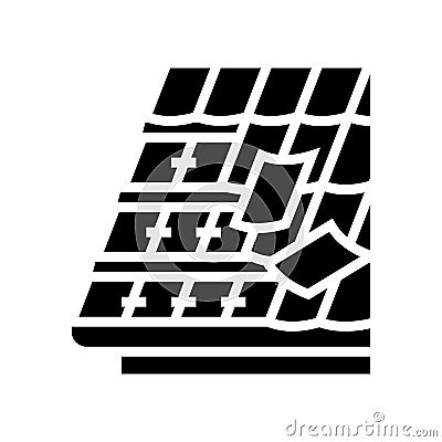 tiled roof mounting glyph icon vector illustration Vector Illustration