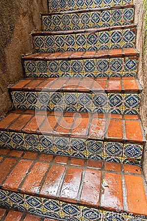 Tiled stairway, Tlaquepaque in Sedona, Arizona Stock Photo