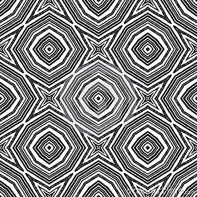 Tiled watercolor pattern. Black symmetrical Stock Photo
