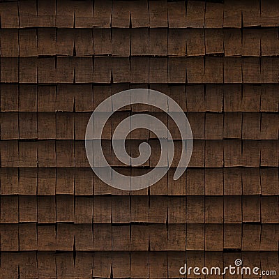 Tiled wood shingle roof texture Stock Photo