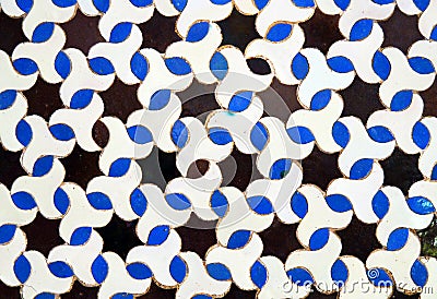 Tiles of Alcazar Seville. Al Andalus Arab pattern decoration Stock Photo