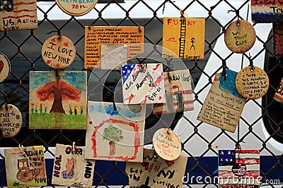 Tiles for America in NYC - remembering 9/11/2001 Editorial Stock Photo