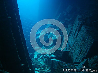 Tiles and Swim through of the Chrisola K Wreck Stock Photo