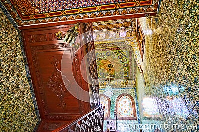 The tilework in Reception Palace of Manial complex, Cairo, Egypt Editorial Stock Photo