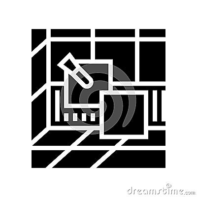 tiling bathroom glyph icon vector illustration Vector Illustration