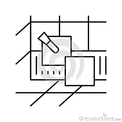 tiling bathroom line icon vector illustration Vector Illustration