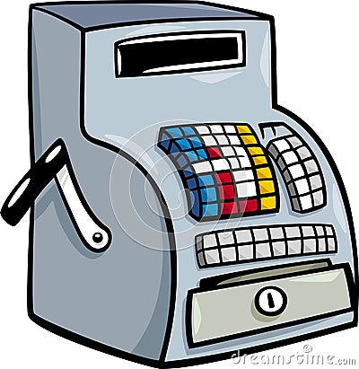 Till or cash register cartoon clip art Vector Illustration