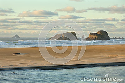 Tillamook Rock Light, Oregon Surf Stock Photo