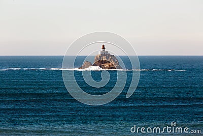 Tillamook Rock Lighthouse on a Calm Day Stock Photo