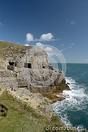 Tilly Whim cave near Swanage Stock Photo