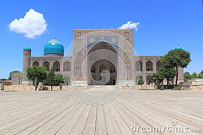 Tillya-Kori Madrasah in Samarkand Stock Photo