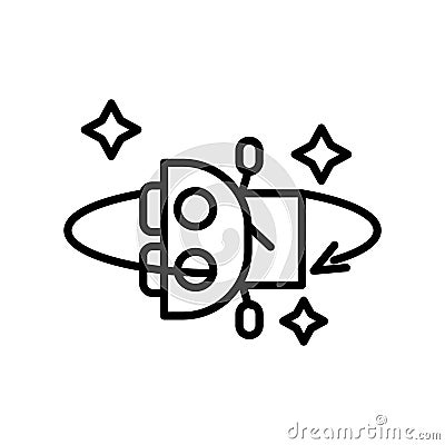 Tilt icon vector isolated on white background, Tilt sign , line symbol or linear element design in outline style Vector Illustration