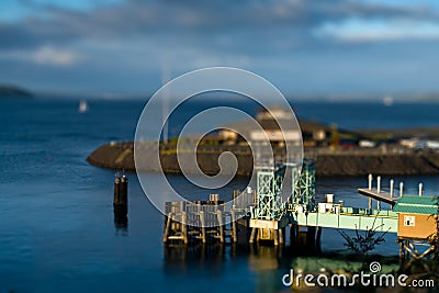 Tilt Shift Ferry Terminal Stock Photo