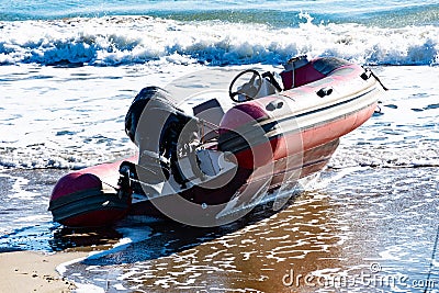 Tilted boat. Stock Photo