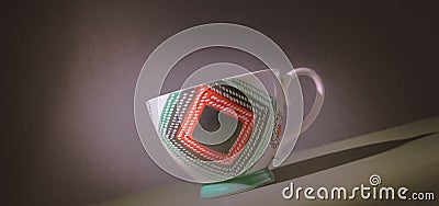 Tilted coffee mug on a bright background Stock Photo