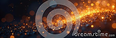 Tilted golden particle bokeh background with starlight, texture, elegant, visual Stock Photo
